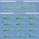 Custom Hockey Jersey Personalized with Name and Number in Light Blue and Kelly Green-White Personalized Light Blue Kelly