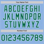 Custom Team Name and Number Personalized Light Blue and Kelly Green Baseball Jersey Personalized Light Blue Kelly Green-White