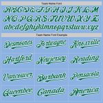 Custom Team Name and Number Personalized Light Blue and Kelly Green Baseball Jersey Personalized Light Blue Kelly Green-White