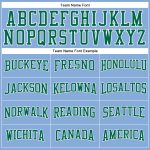 Custom Name and Number Performance T-Shirt - Light Blue Kelly Green White Long Sleeve Team Shirt Personalized Light Blue