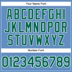 Custom Light Blue Performance T-Shirt with Green and White Accents - Personalized Team Name and Number Personalized Light