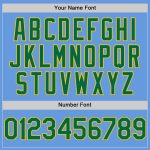 Custom Name and Number Personalized Light Blue and Kelly Green Mesh Baseball Jersey - Authentic Throwback Style Personalized