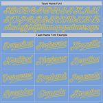 Custom Name and Number Authentic Baseball Jersey in Light Blue and Gold - Personalized Team Jersey Personalized Light Blue