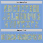 Custom Name and Number Authentic Baseball Jersey in Light Blue and Gold - Personalized Team Jersey Personalized Light Blue
