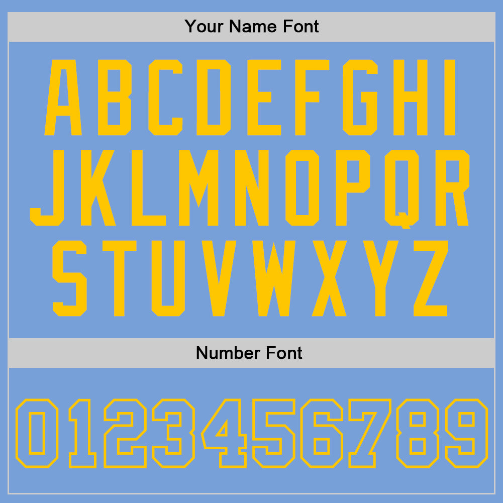 Personalized Light Blue Light Blue-Gold Authentic Throwback Basketball Jersey Team Custom Name and Number Custom Light Blue-Gold Basketball Jersey with Personalized Name & Number - Authentic Throwback Style Personalized Light Blue - Image 3