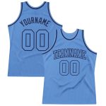 Custom Light Blue-Navy Basketball Jersey with Personalized Name & Number - Authentic Throwback Style Personalized Light Blue