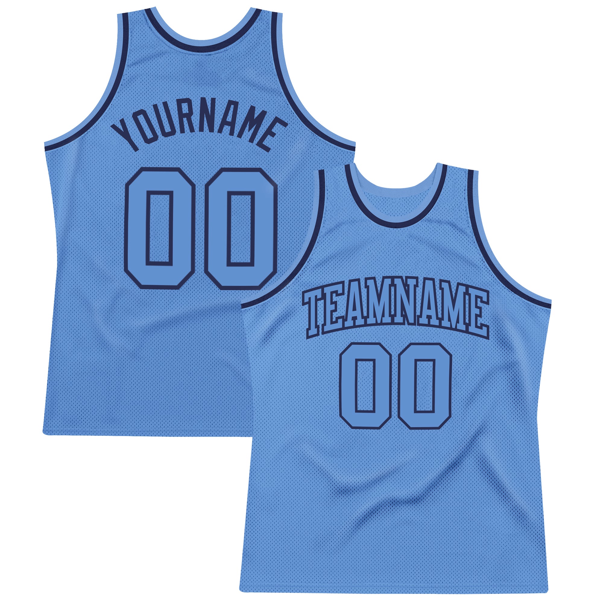 Custom Light Blue-Navy Basketball Jersey with Personalized Name & Number - Authentic Throwback Style Personalized Light Blue