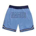 Custom Name and Number Personalized Light Blue-Navy Basketball Shorts - Authentic Throwback Style Personalized Light Blue