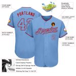 Custom Light Blue and Red Authentic Baseball Jersey with Personalized Name and Number Personalized Light Blue Light Blue-Red
