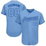 Personalized Royal Blue Baseball Jersey - Authentic Light Blue Design Personalized Light Blue Light Blue-Royal Authentic