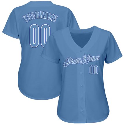 Custom Light Blue and Royal Baseball Jersey with Personalized Name and Number - Authentic Team Gear Personalized Light Blue