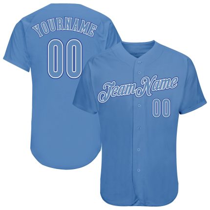 Custom Light Blue and Royal Baseball Jersey with Personalized Name and Number - Authentic Team Gear Personalized Light Blue