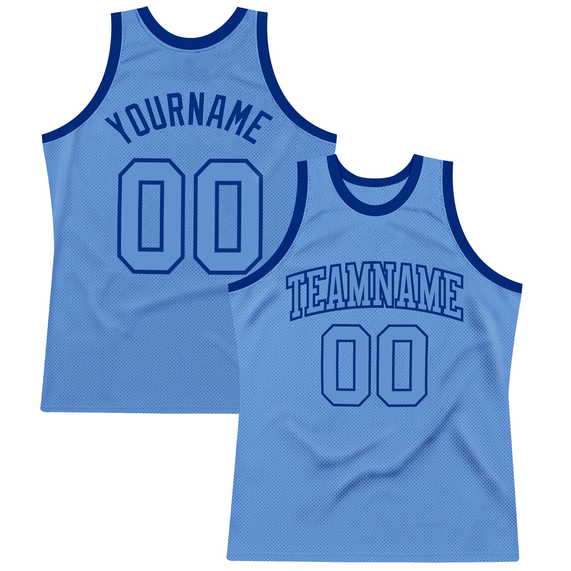 Custom Light Blue-Royal Basketball Jersey with Personalized Name and Number - Authentic Throwback Design Personalized Light