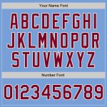 Custom Name Number Bomber Varsity Jacket Light Blue Maroon Cream Full-Snap Personalized Team Outerwear Personalized Light
