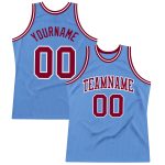 Custom Name and Number Light Blue Maroon-White Authentic Basketball Jersey - Personalized Throwback Jersey Personalized Light