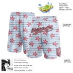 Custom Name Number Basketball Shorts 3D Starfish Pattern Light Blue Pink Black Medium Authentic Team Apparel Personalized