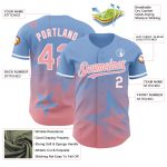 Custom Name and Number 3D Twinkle Star Baseball Jersey in Light Blue and Pink-White Gradient, Medium Size Design Personalized