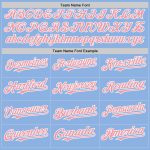 Custom Name and Number 3D Twinkle Star Baseball Jersey in Light Blue and Pink-White Gradient, Medium Size Design Personalized