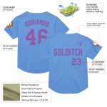 Personalized Custom Name Number Light Blue Purple Mesh Baseball Jersey Authentic Throwback Team Personalized Light Blue Medium