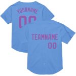 Personalized Custom Name Number Light Blue Purple Mesh Baseball Jersey Authentic Throwback Team Personalized Light Blue Medium