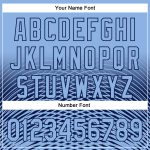 Custom Name and Number Authentic Baseball Jersey Light Blue Navy 3D Pattern Gradient Lines Personalized Light Blue Navy 3D