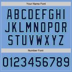Custom Name Number Varsity Letterman Jacket Light Blue Navy Aqua Bomber Full-Snap for Team Personalization Personalized Light