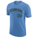 Custom Name and Number Light Blue Navy-Aqua Performance T-Shirt for Teams Personalized Light Blue Navy-Aqua Performance T-Shirt