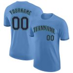 Custom Name and Number Light Blue Navy-Aqua Performance T-Shirt for Teams Personalized Light Blue Navy-Aqua Performance T-Shirt