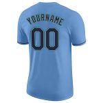 Custom Name and Number Light Blue Navy-Aqua Performance T-Shirt for Teams Personalized Light Blue Navy-Aqua Performance T-Shirt