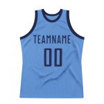 Custom Name Number Authentic Basketball Jersey Light Blue Navy Throwback Personalized Light Blue Navy Authentic Throwback