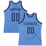 Custom Name Number Authentic Basketball Jersey Light Blue Navy Throwback Personalized Light Blue Navy Authentic Throwback