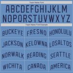 Custom Name and Number Light Blue Navy Baseball Jersey Shirt - Authentic Throwback Rib-Knit Design Personalized Light Blue