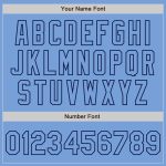 Custom Personalized Two Tone Bomber Jacket with Name and Number - Light Blue Navy Varsity Letterman Full-Snap Personalized