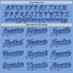 Custom Personalized Two Tone Bomber Jacket with Name and Number - Light Blue Navy Varsity Letterman Full-Snap Personalized