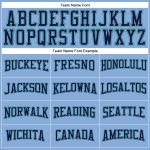 Custom Team Performance T-Shirt with Name & Number - Light Blue Navy Gray Aqua Long Sleeve Personalized Light Blue Navy Gray-Aqua