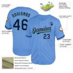 Custom Name and Number Personalized Baseball Jersey - Light Blue Navy Gray-Teal Mesh Authentic Throwback Personalized Light