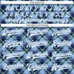 Custom Navy Neon Green Checkered 3D Bomber Jacket with Name and Number - Personalized Full-Snap Varsity Letterman Style Personalized