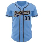 Custom Name and Number Personalized Light Blue Navy-Old Gold Baseball Jersey - Authentic Team Jersey Personalized Light Blue