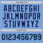 Personalized Custom Name and Number Authentic Baseball Jersey - Light Blue Navy Pinstripe Team Teal Personalized Light Blue