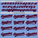 Personalized Light Blue Baseball Jersey with Navy and Red Accents - Authentic Design Personalized Light Blue Navy-Red Authentic
