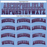 Custom Name and Number Authentic Baseball Jersey in Light Blue Navy-Red - Drift Fashion Style Personalized Light Blue Navy-Red
