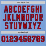 Custom Team Baseball Jersey with Personalized Name and Number - Light Blue Navy Red Pinstripe Authentic Fashion Design Personalized