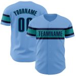 Custom Name Number Light Blue Navy Teal Authentic Baseball Jersey - Personalized Team Apparel Personalized Light Blue Navy-Teal