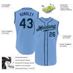Custom Name Number Baseball Jersey - Personalized Light Blue Navy-Teal Sleeveless Authentic Team Apparel Personalized Light