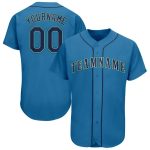 Custom Name and Number Baseball Jersey in Light Blue Navy-Teal - Personalized Team Apparel Personalized Light Blue Navy-Teal