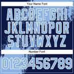 Custom Name and Number Light Blue Navy-White 3D Abstract Brush Stroke Baseball Jersey - Personalized Team Apparel Personalized