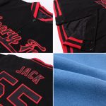 Personalized Light Blue Navy White Bomber Varsity Letterman Jacket - Custom Full-Snap Design Personalized Light Blue Navy-White