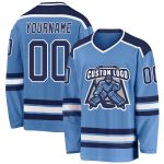 Custom Name and Number Hockey Jersey - Personalized Light Blue Navy-White Team Jersey Personalized Light Blue Navy-White