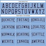 Custom Team Name Number Long Sleeve Performance T-Shirt - Personalized Light Blue Navy-White Personalized Light Blue Navy-White