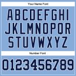 Custom Team Name Number Long Sleeve Performance T-Shirt - Personalized Light Blue Navy-White Personalized Light Blue Navy-White
